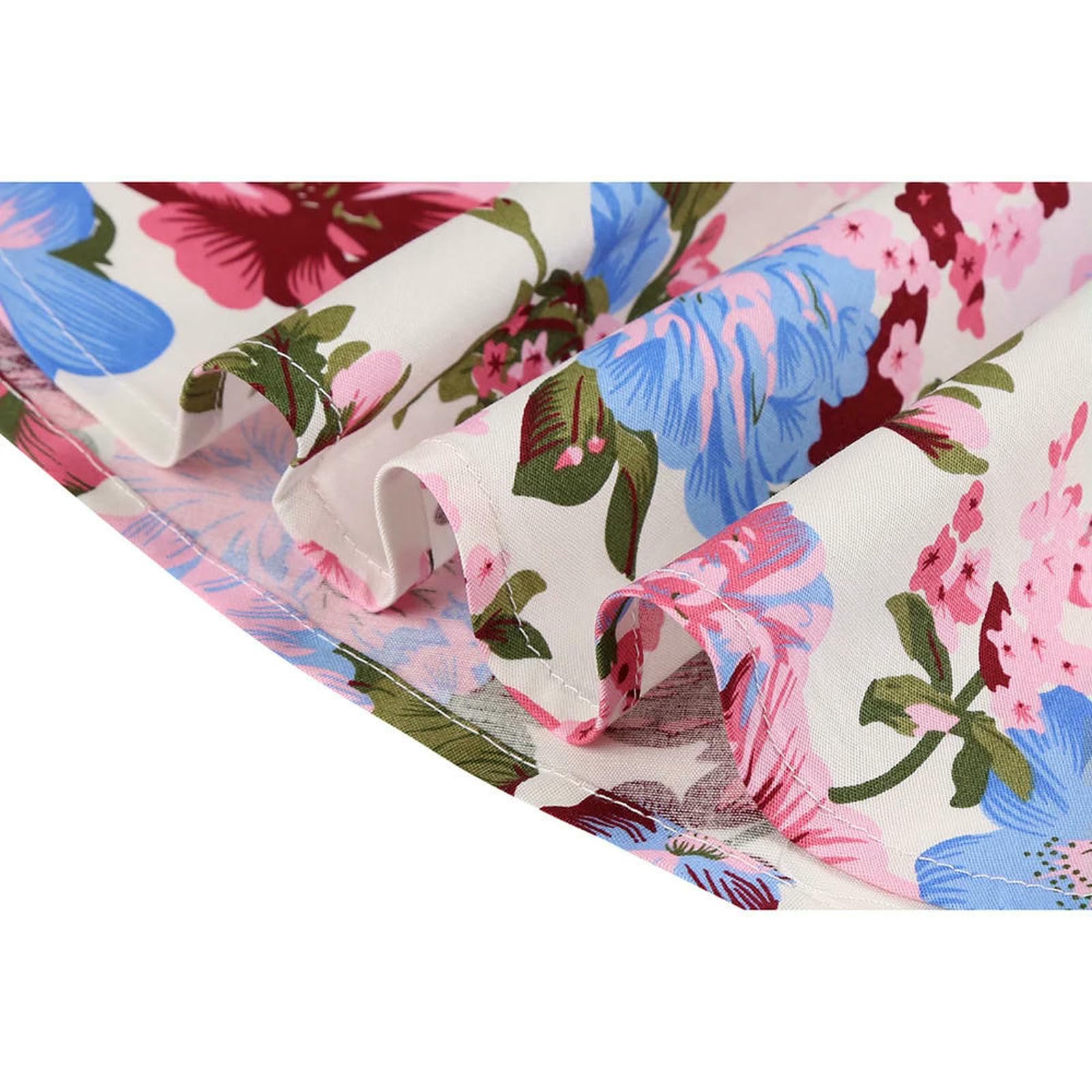 Cintura Sottile Donna Scala Floreale per Gonna Vintage A Pieghe da con Gonne Midi Tasche-8-xxl