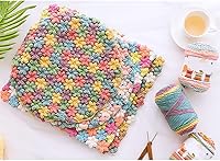 Vista 8 de Hilo de color de algodón para tartas, hilo multicolor arcoíris para tejer y tejer a ganchillo, 2 bolas de 7.05 oz, 45% algodón, 55% acrílico, hilo