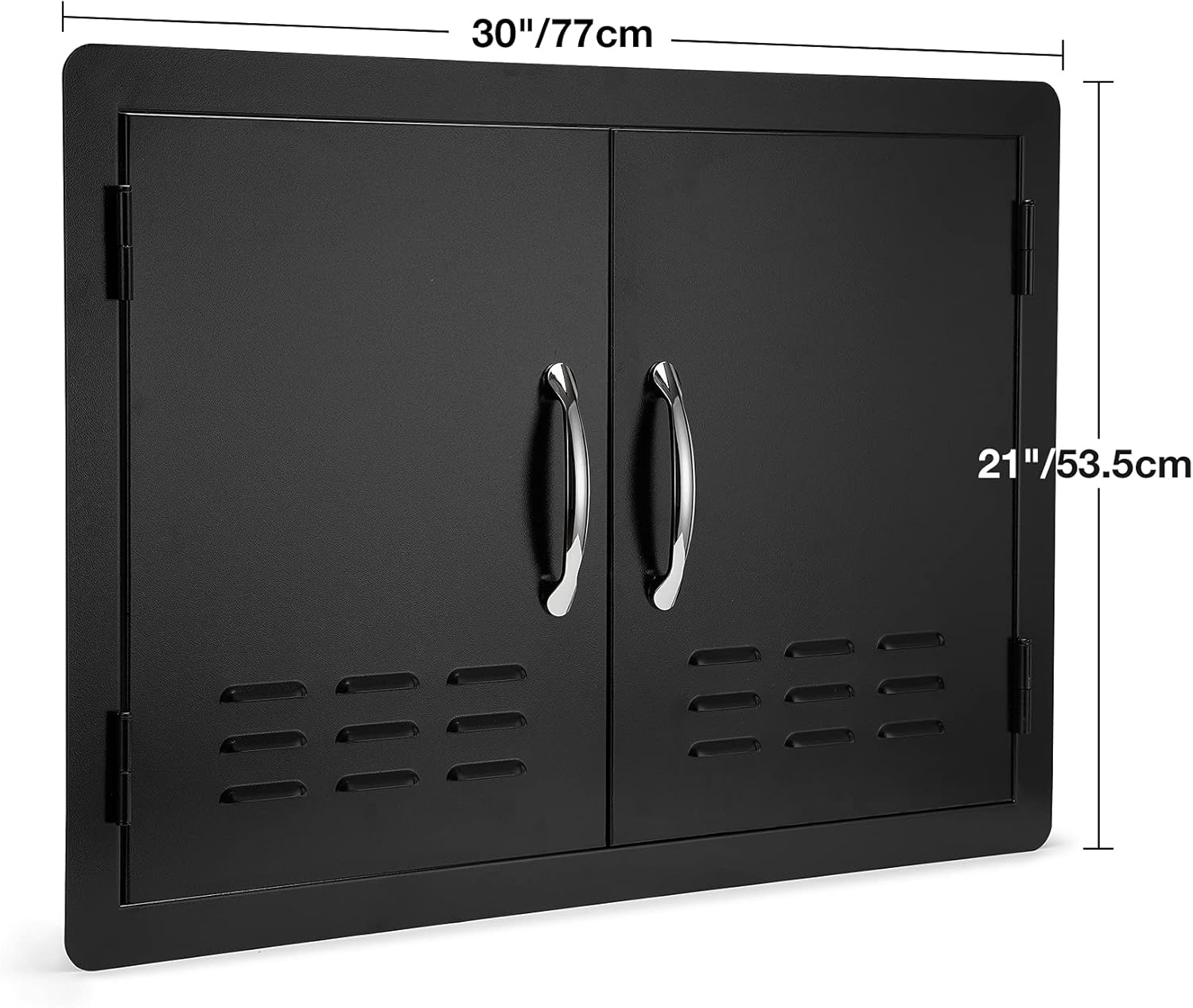 Stanbroil Outdoor Kitchen Doors BBQ Access Door 30" W x 21" H - Wall Construction Double Door Flush Mount for BBQ Island, Grilling Station, Outside Cabinet - Black