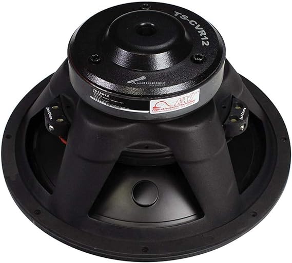 AUDIOPIPE TS-CVR12 12-inch Edge Extension PP Cone Woofer 750 Watts 375W Rms CVR Series 4 Ohm DVC Car Audio Black Subwoofer Dual Voice Coil BASV