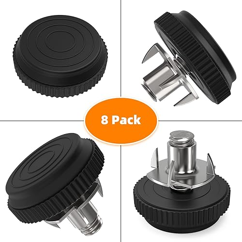 Miniatura 5 de ONEHOME Paquete de 8 niveladores de patas de muebles de acero inoxidable 516-18 con rosca ajustable, niveladores deslizantes atornillados con kit de