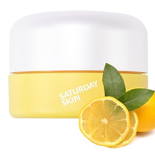 Saturday Skin Yuzu - Bálsamo para ojos con vitamina C, crema iluminadora para debajo de los ojos apretados, niacinamida coreana, cafeína para