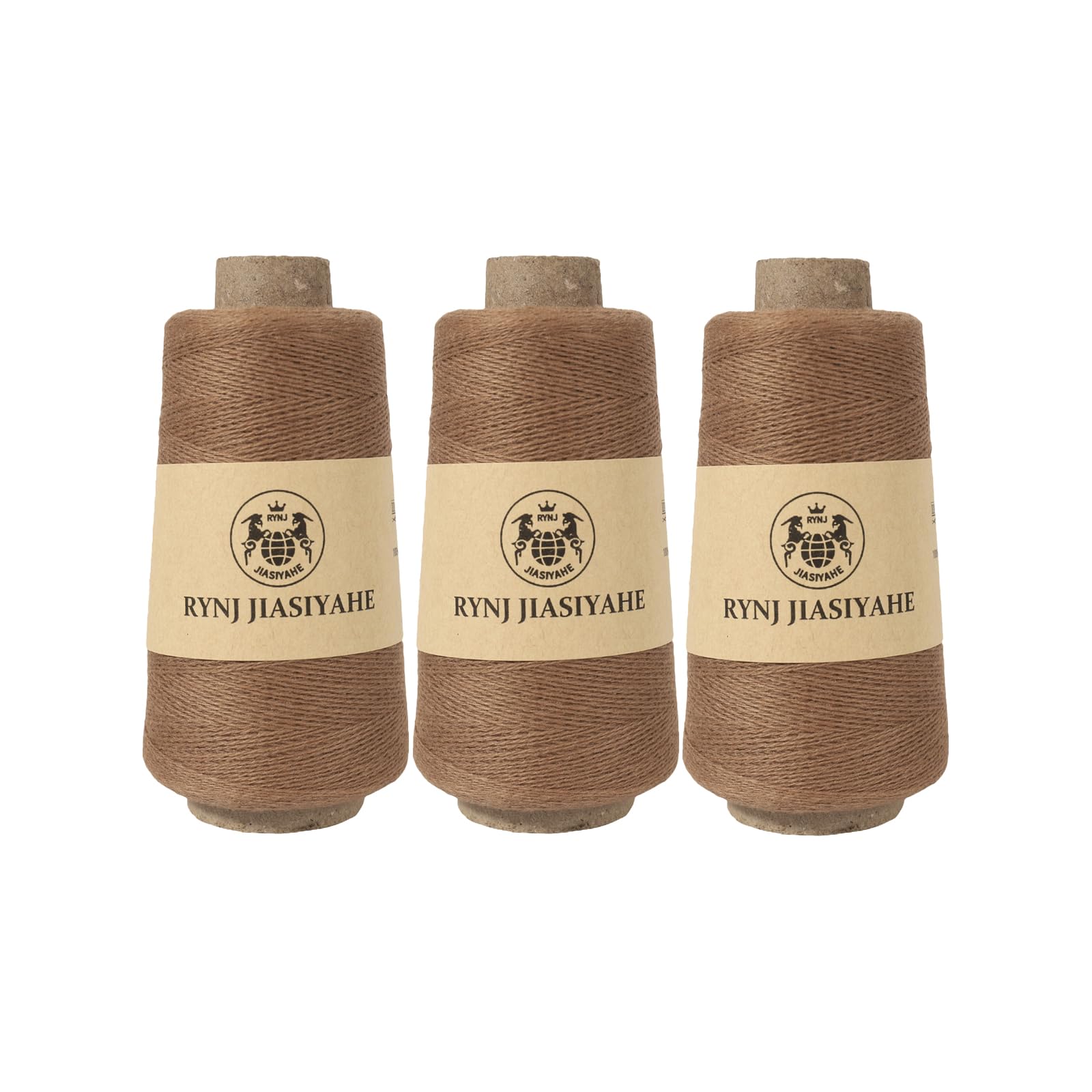RYNJ JIASIYAHE Inner Mongolian Cashmere Yarn, Cashmere Yarn for Crocheting, 26Nm/2 ply Warm Soft Luxurious Hand Knitting Worsted Yarn (Khaki,50g*3 Packs)