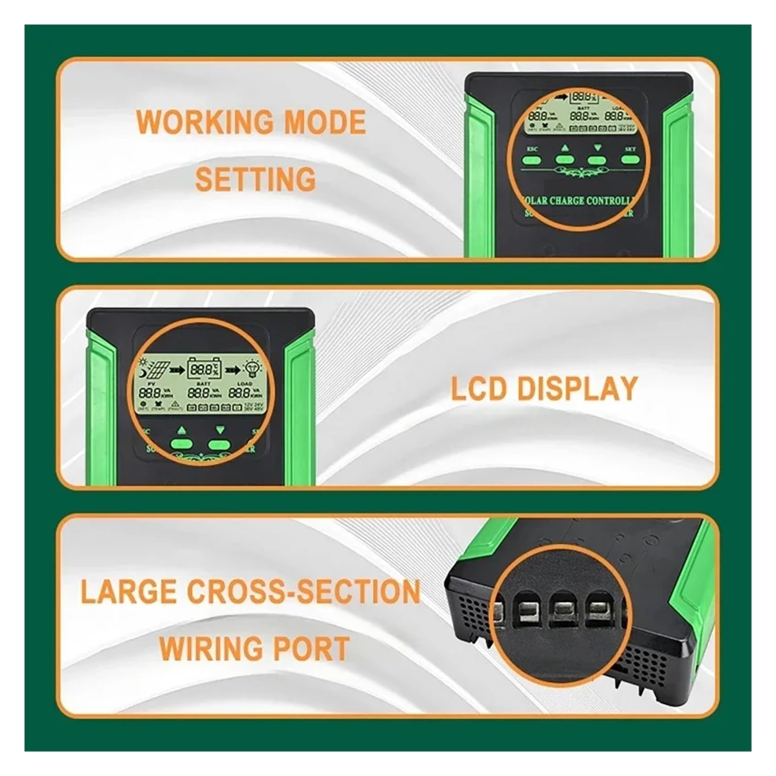 Kontroler Słoneczny, Regulator baterii panelu słonecznego 40/50/60A WIFI MPPT Regulator ładowania słonecznego(60A-Built-in WIFI)