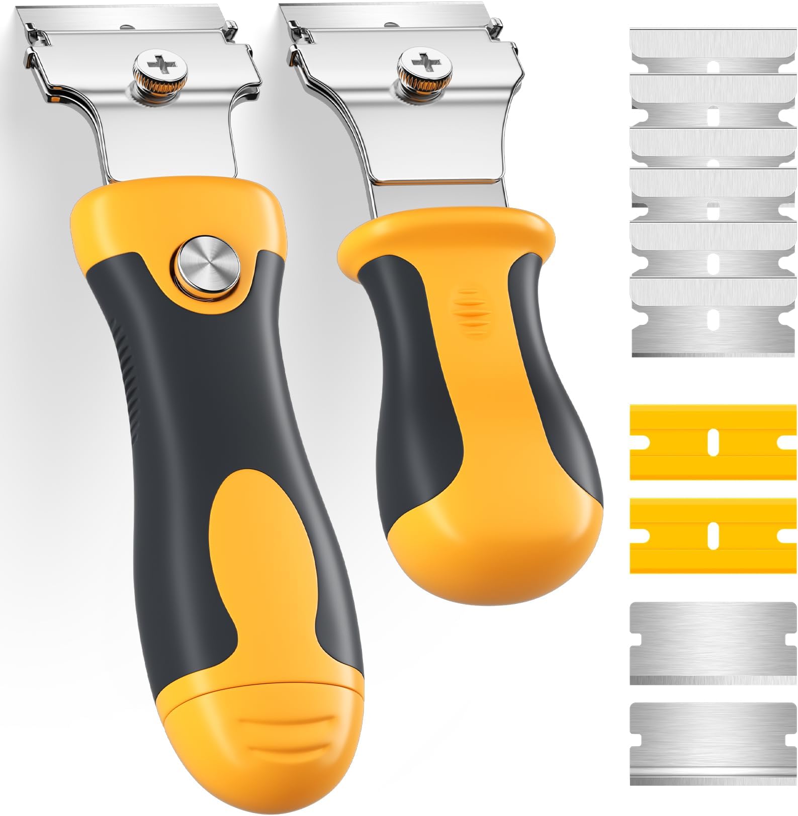 Razor Blade Scraper 12Pack Glass Scraper Oven Scraper for Cleaning Razor Scraper for Floors Glass Stove Top Scraper Window Scraper Includes Extendable Handle and 10 Extra Blades