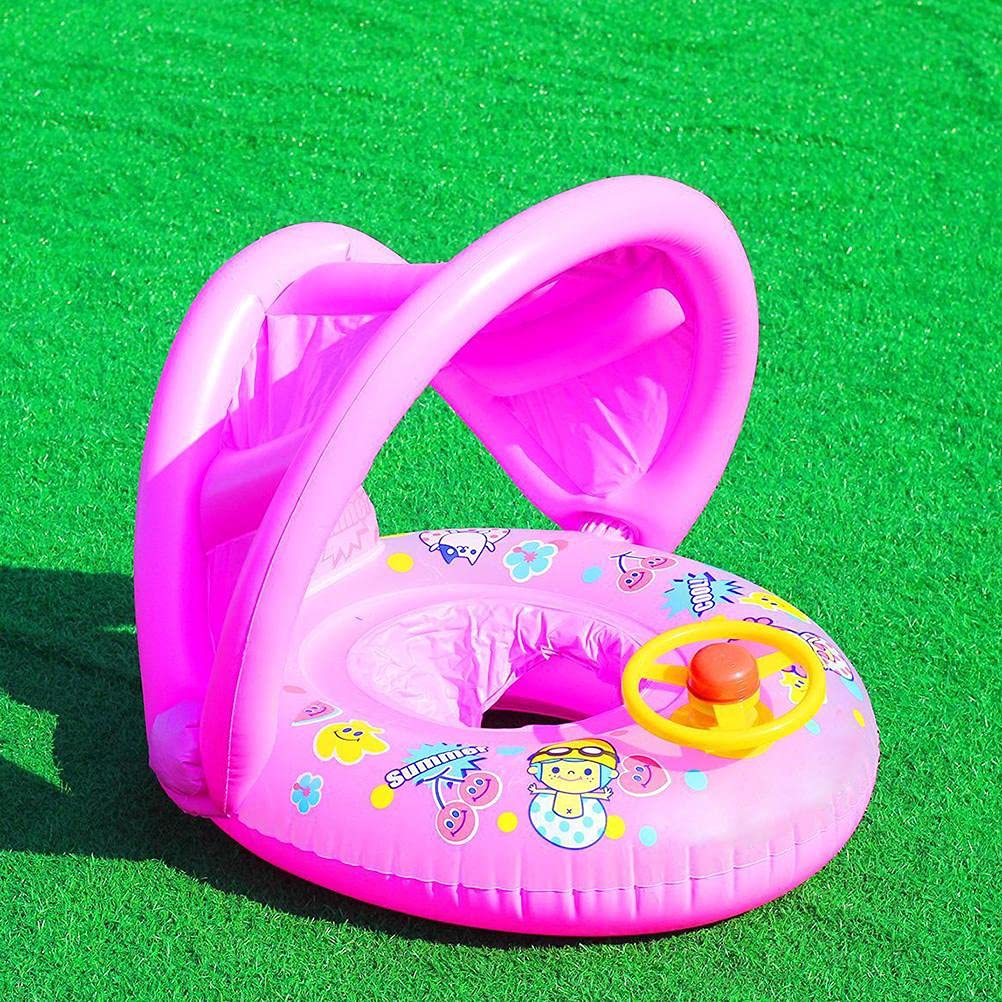 Baby Schwimmring Mit Lenkrad & Markise – Aufblasbarer Schwimmschwimmer Für 1–4 Jahre