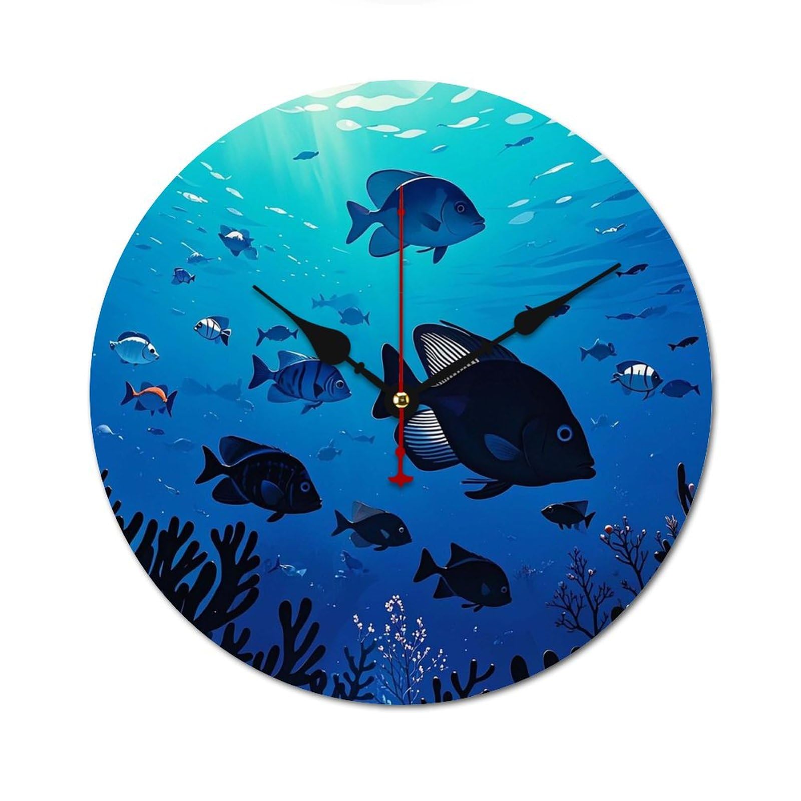 Horloge murale moderne en bois 60 cm élégante sans cadre