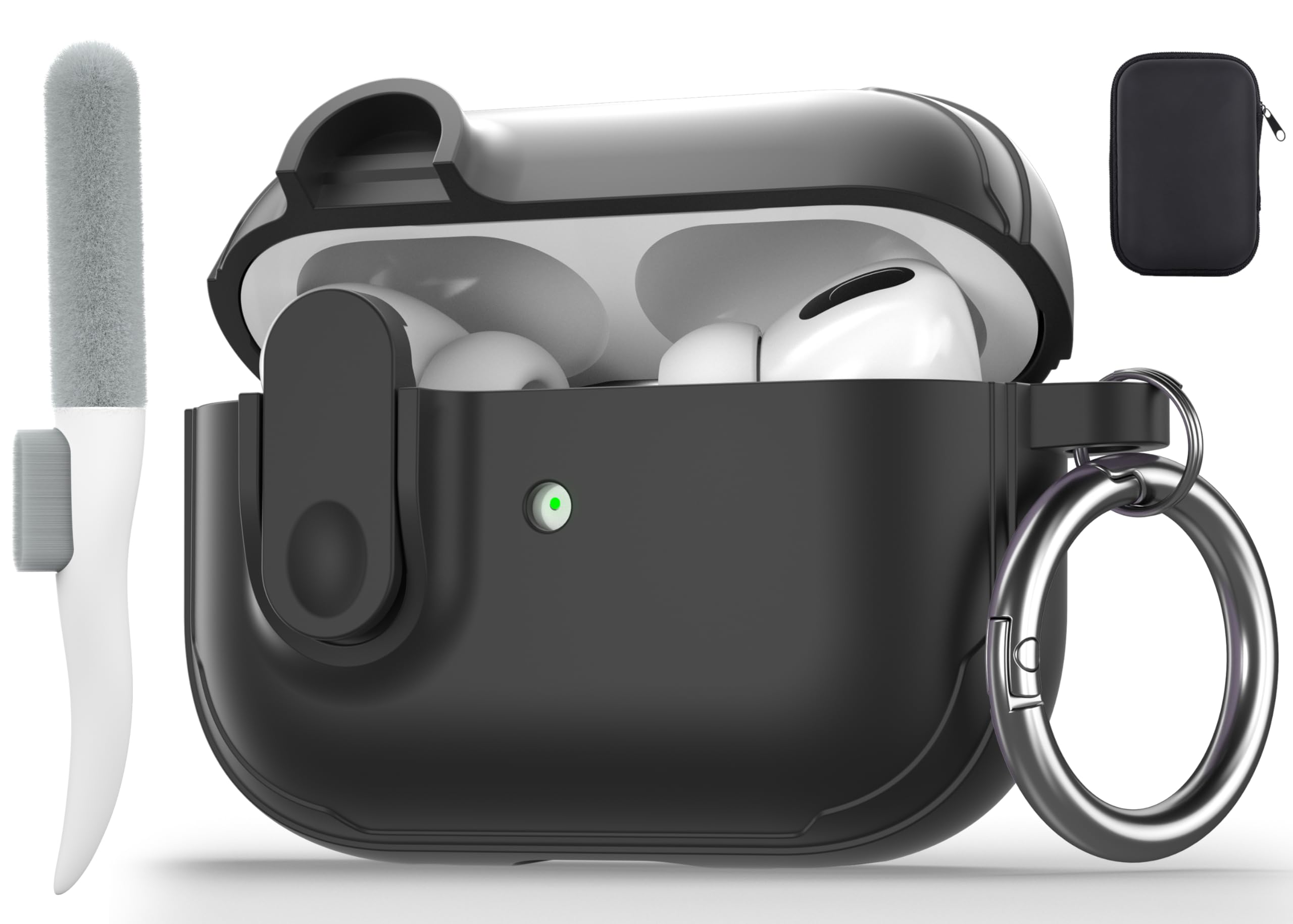 valkitCompatible Airpods Pro 2nd/1st Generation Case Cover with Cleaner Kit, Shockproof Airpods Pro 2 Case with Lock Soft Protective ipods Pro 2 Case for Airpod Pro Gen 2nd/1st Gen 2023/2022/2019