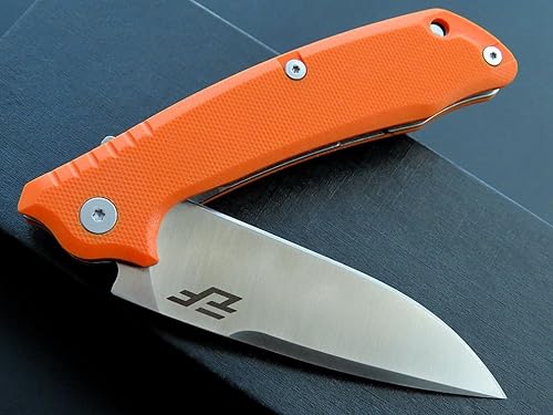 Miniatura 4 de Eafengrow EF223 Cuchillo plegable D2 hoja con mango G10 Cuchillo de bolsillo múltiple Supervivencia al aire libre Camping Supervivencia (naranja)