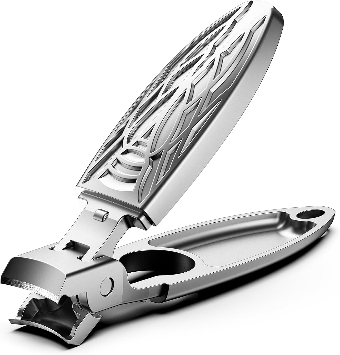 BEZOX Nail Clippers with Protective Case & Collection Container & Nail File - Wide Open Jaw Bionic Cicada Inspired Shape Portable Toenail Clippers for Thick Nails