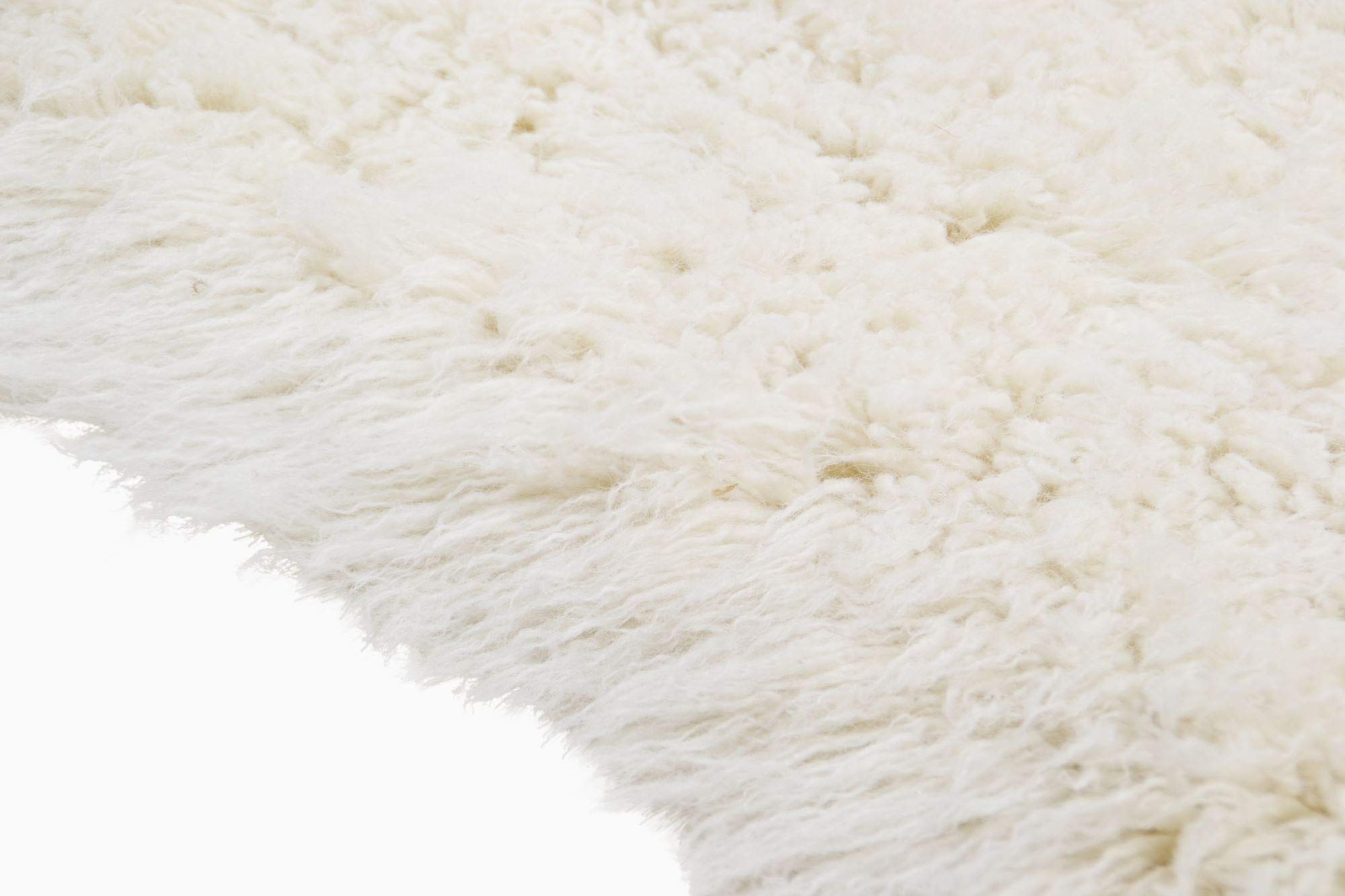 Flokati Teppich aus Griechenland | Skandinavisch | nachhaltiger Premium Shaggy | Natur | 100% Schurwolle; handgewebt, waschbar, natur | 60 x 90 cm | Flokos XXL