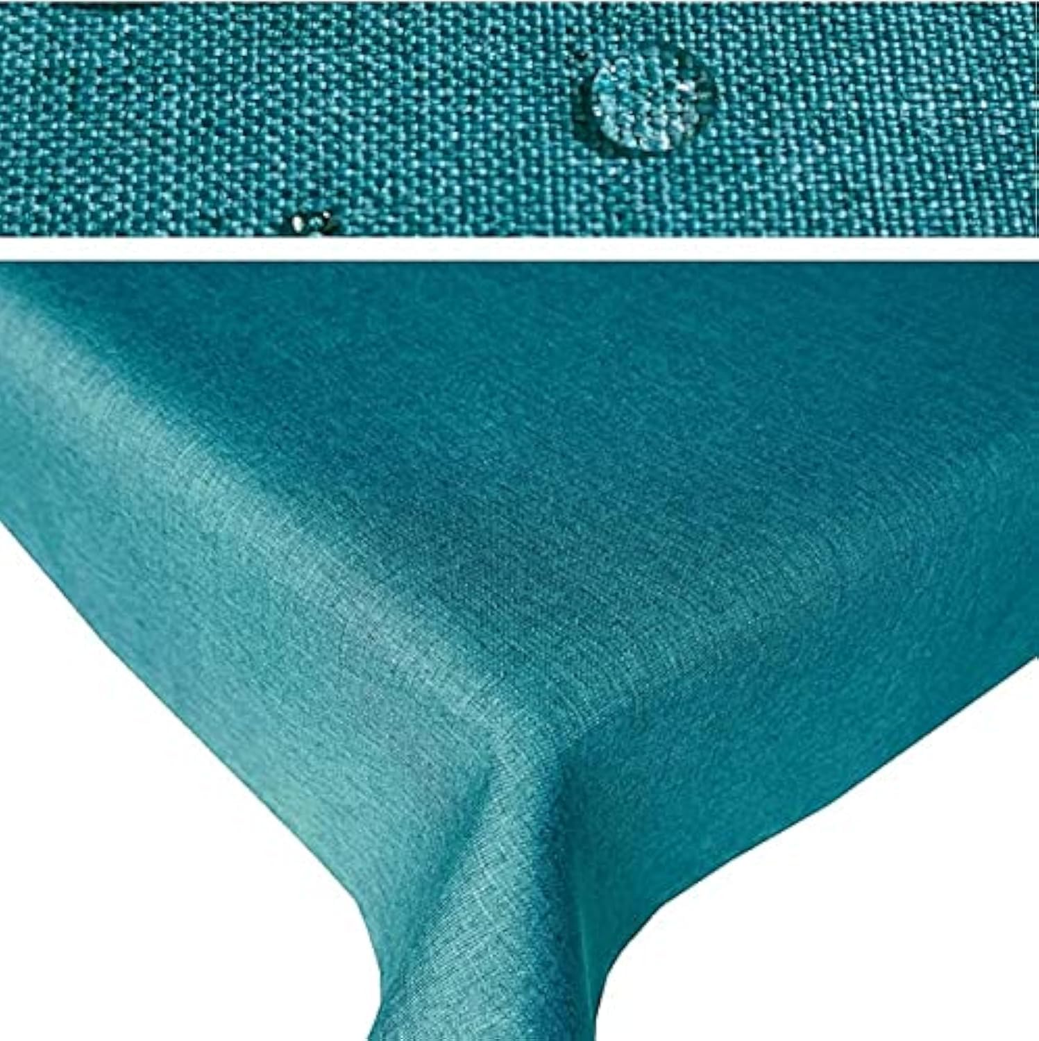 Texpot Petrol Tablecloth 130 X 160 Cm Linen Look Lotus Effect Stain Protection Easy-Care Tablecloth