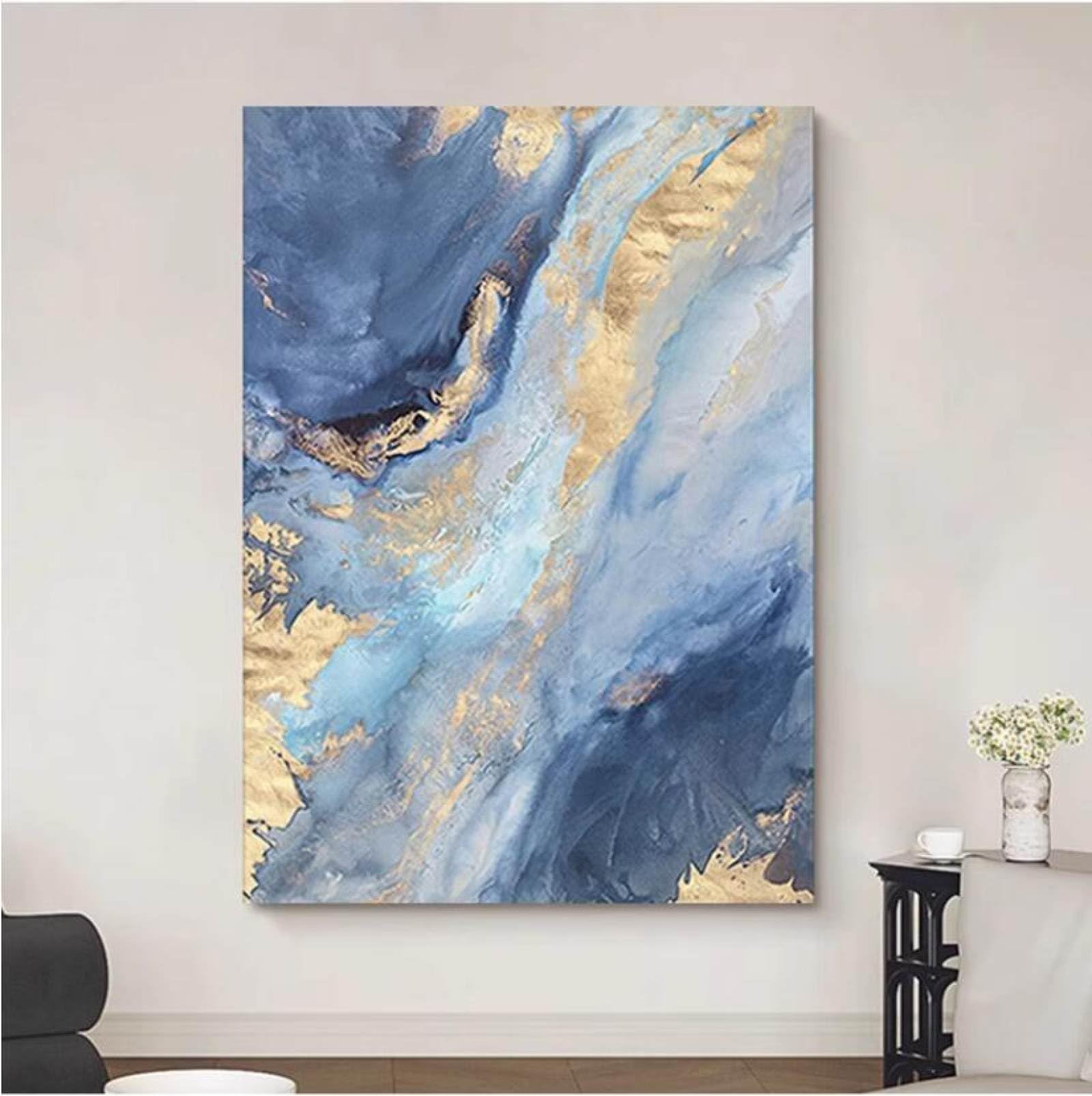 Tableau abstrait contemporain pour habiller un mur vide de chambre à coucher