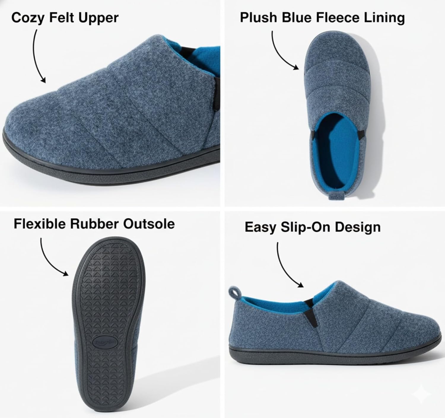 Slippers for Men Warm Slipper Comfort Warm Closed Heel Light Slip On Anti Slip Sole for All Day Standing Indoor Outdoor - Image 6