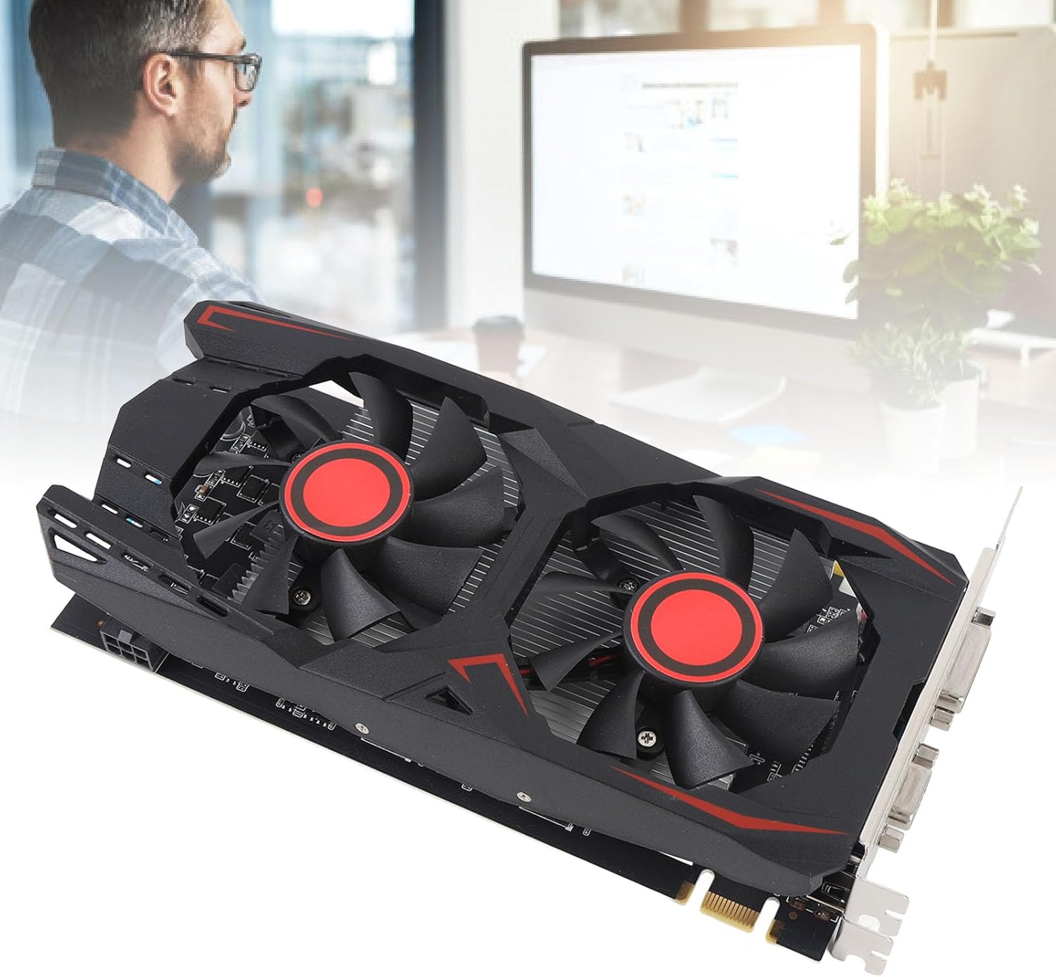 550TI 6GB Graphics Card, 192Bit GDDR5 Gaming Video Card, DVI VGA HD Multimedia Interface PCI Express 2.0 Dual Fan