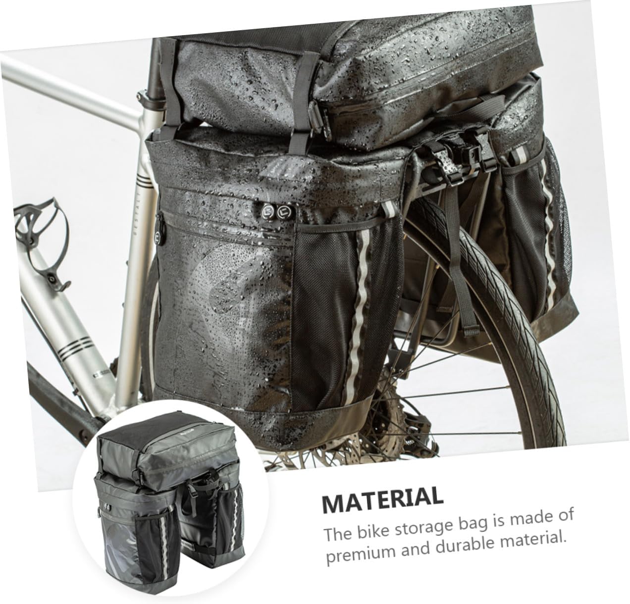 Waterproof 50l Bicycle Rear Rack Bag Mountain Bike Saddle Pannier Large Capacity Cycling Travel Storage for Long-distance Riding