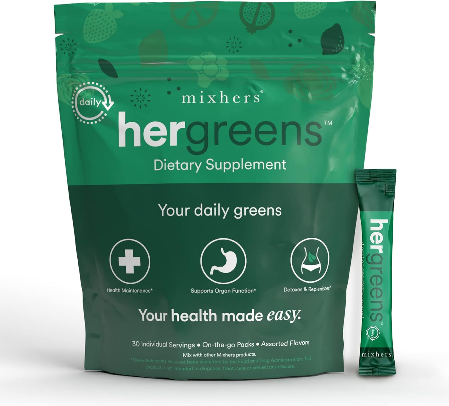 MIXHERS Hergreens Greens Powder Made from Whole Foods