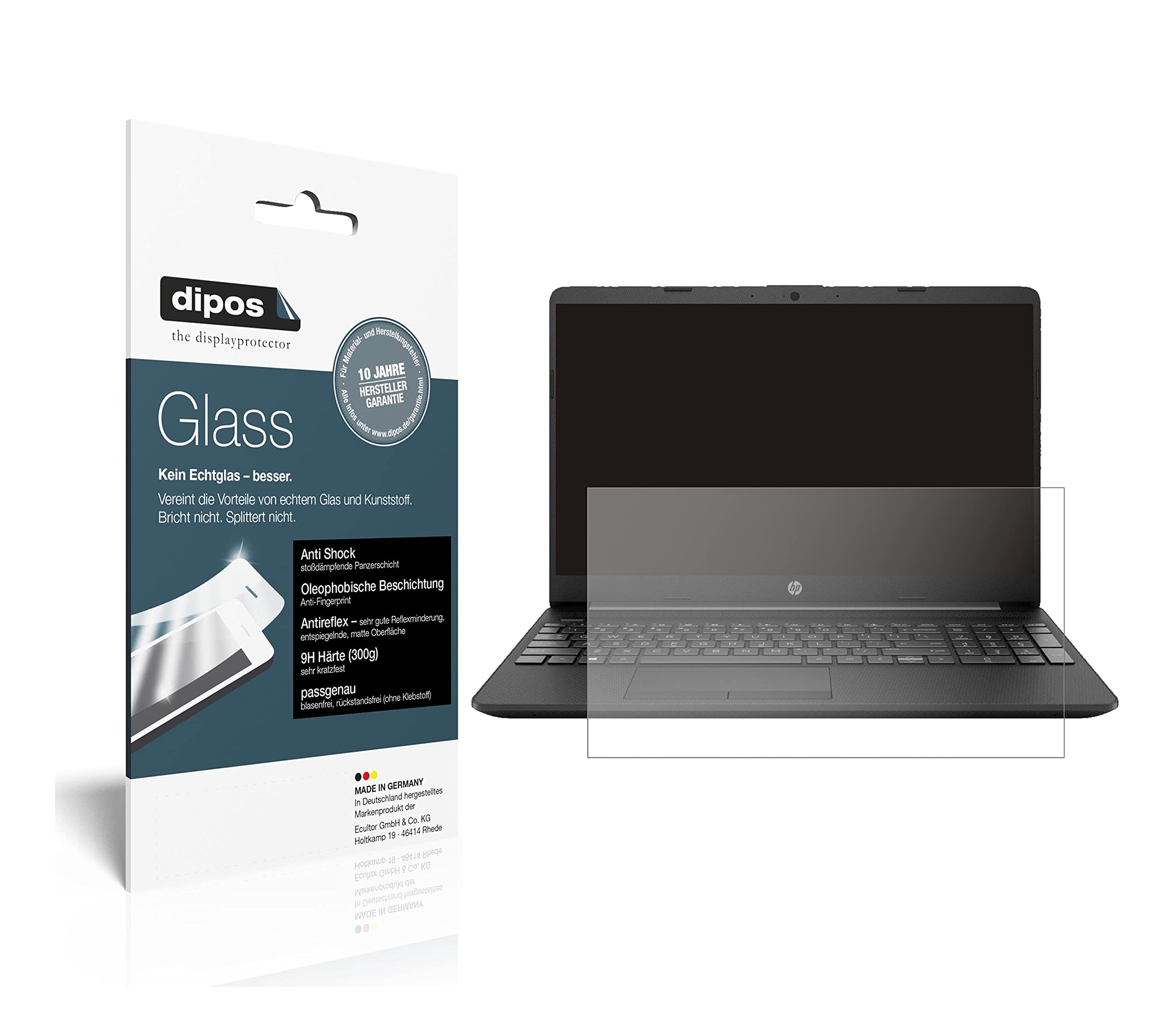 dipos 2x Pellicola Protettiva 9H opaca per HP Notebook 15 Zoll gw0542ng | Antiriflesso, non si rompe e non si scheggia, non è vero vetro, Anti-Shock, antigraffio, senza bolle, autoadesiva
