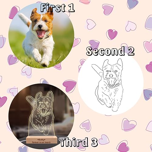 Miniatura 4 de YAEILOV Luz nocturna de retrato 3D personalizada con foto lámpara LED personalizada con nombre placa de imagen acrílica soporte grabado de madera