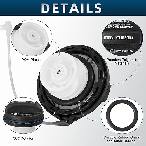 Miniatura 3 de Tapa de tanque de combustible Compatible con 2006-2019 Hyundai Accent, Azera, Elantra, Elantra GT, Entourage, Equus, Genesis, Genesis Coupé, Santa