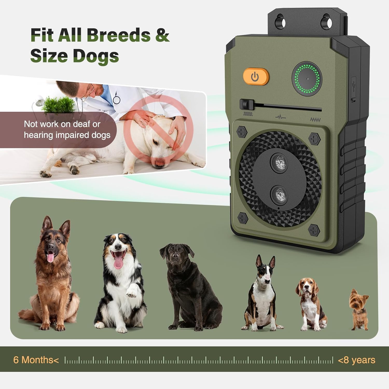 Anti Barking Device for dogs,Auto Stop Barking Dog Device,Rechargeable Ultrasonic DogBarking-Control,IPX4 Ultrasonic Dog Barkingwith 50FT-3 Levels Bark Stopper forDog,Safe SonicdogBarkingControl - Image 3