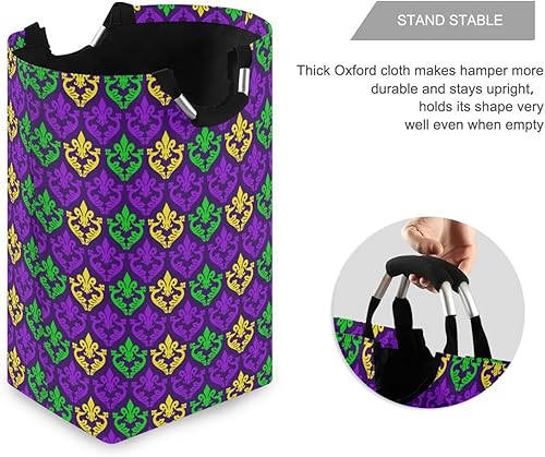 Miniatura 3 de storage bins Mardi Gras Carnival Party Purple Fleur De Lis foldable totes bag For store desk cesta para ropa sucia