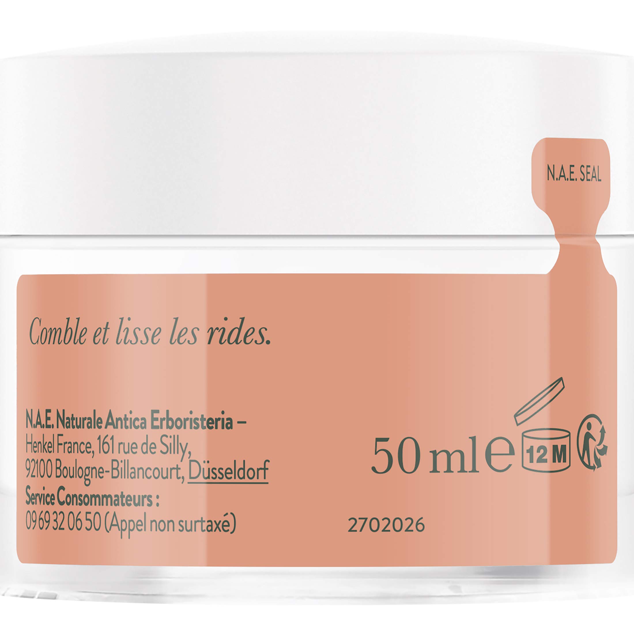 N.A.E. Crème Visage Jour Anti-Rides Huile d'Eglantier Bio et Extrait d'Ecorce d'Orange, Bio, 50ml