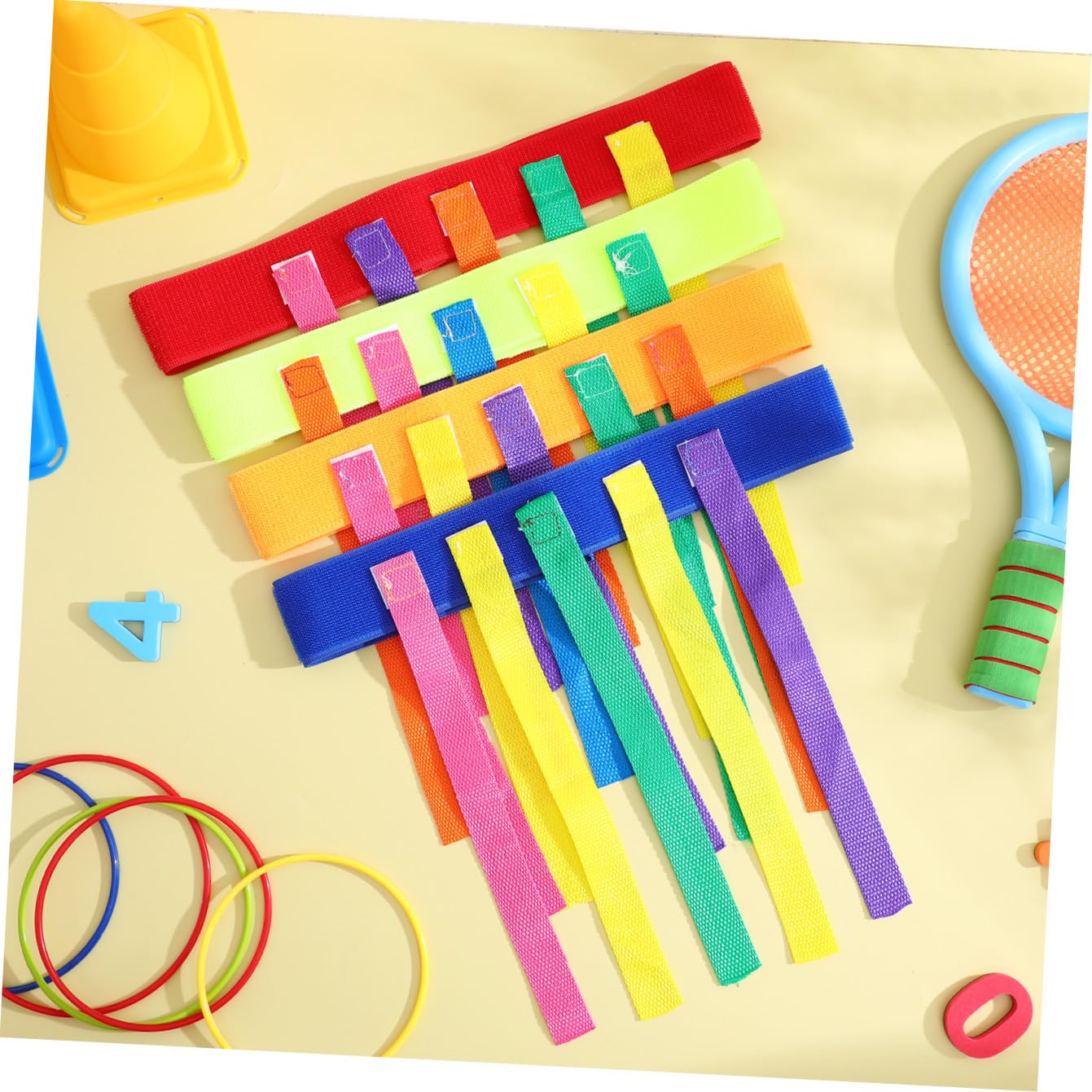 BESPORTBLE 8 Pièces Jeu Attrape Queue Garçon Fille Ceintures Tissu Oxford et Sûr Éducatif pour Garçons et Filles Améliore la et Linteraction Parent
