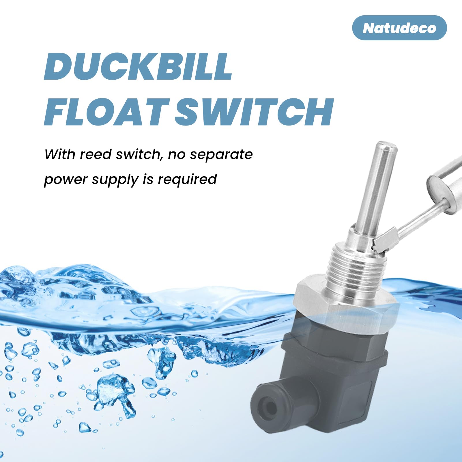 Interrupteur à flotteur, G1/2" DC0-220V Interrupteur à flotteur à bec de canard Contrôleur de capteur de niveau de liquide d'eau en acier inoxydable Contrôleur de niveau de liquide