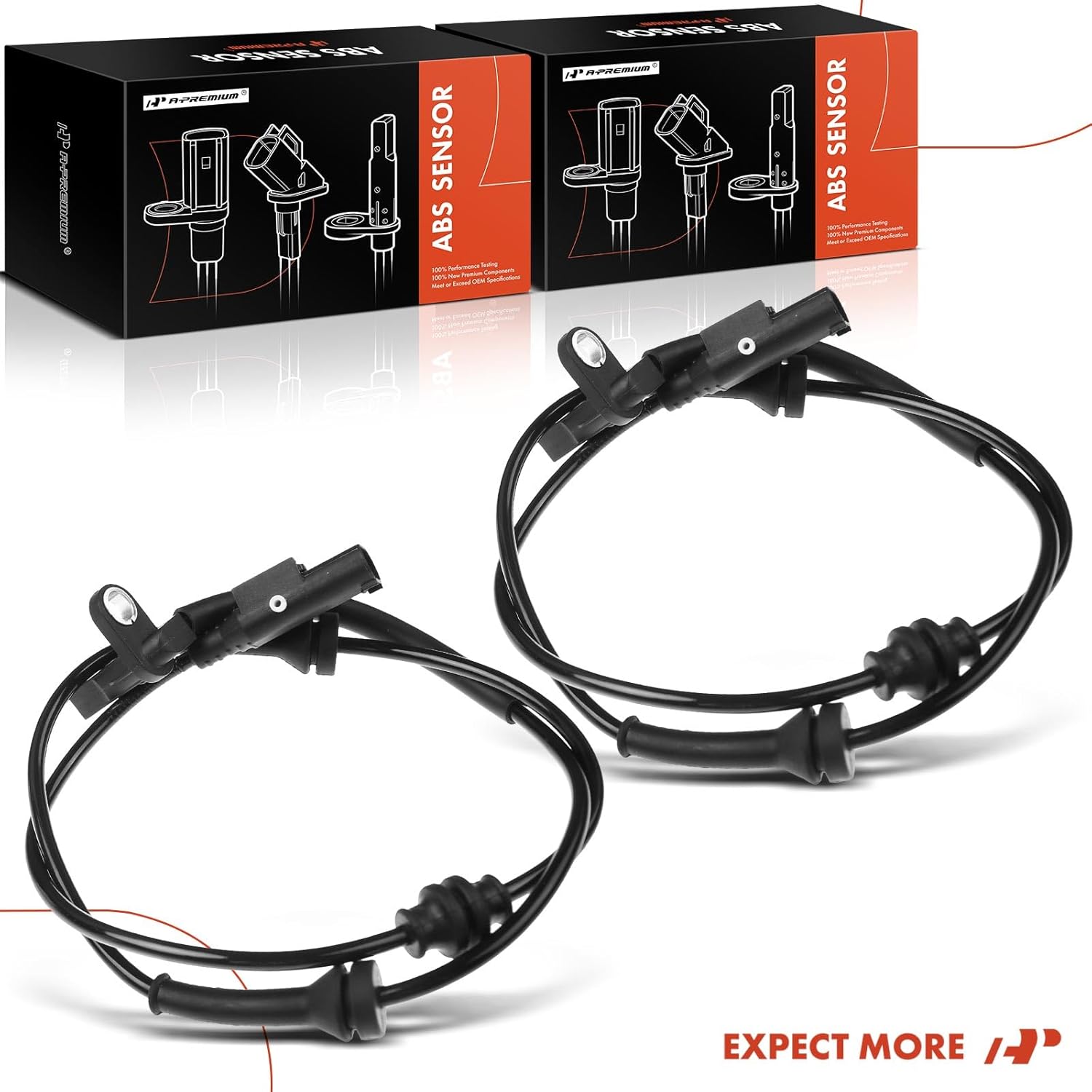 A-Premium ABS Wheel Speed Sensor Compatible with Ram Models - ProMaster City 2015 2017 - Front Driver and Passenger Side, 2-PC Set, Replace# 68261892AA, 68404744AA
