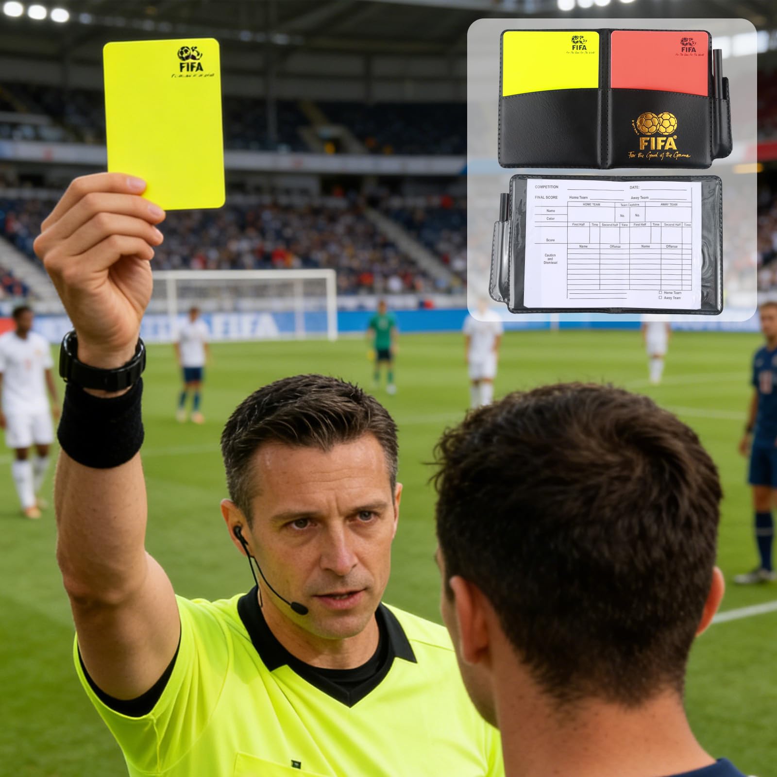 Set de árbitro de fútbol, Kit de Tarjetas Arbitro, Tarjetas Árbitro de Deportes para Deportes Escolares y Partidos de Fútbol