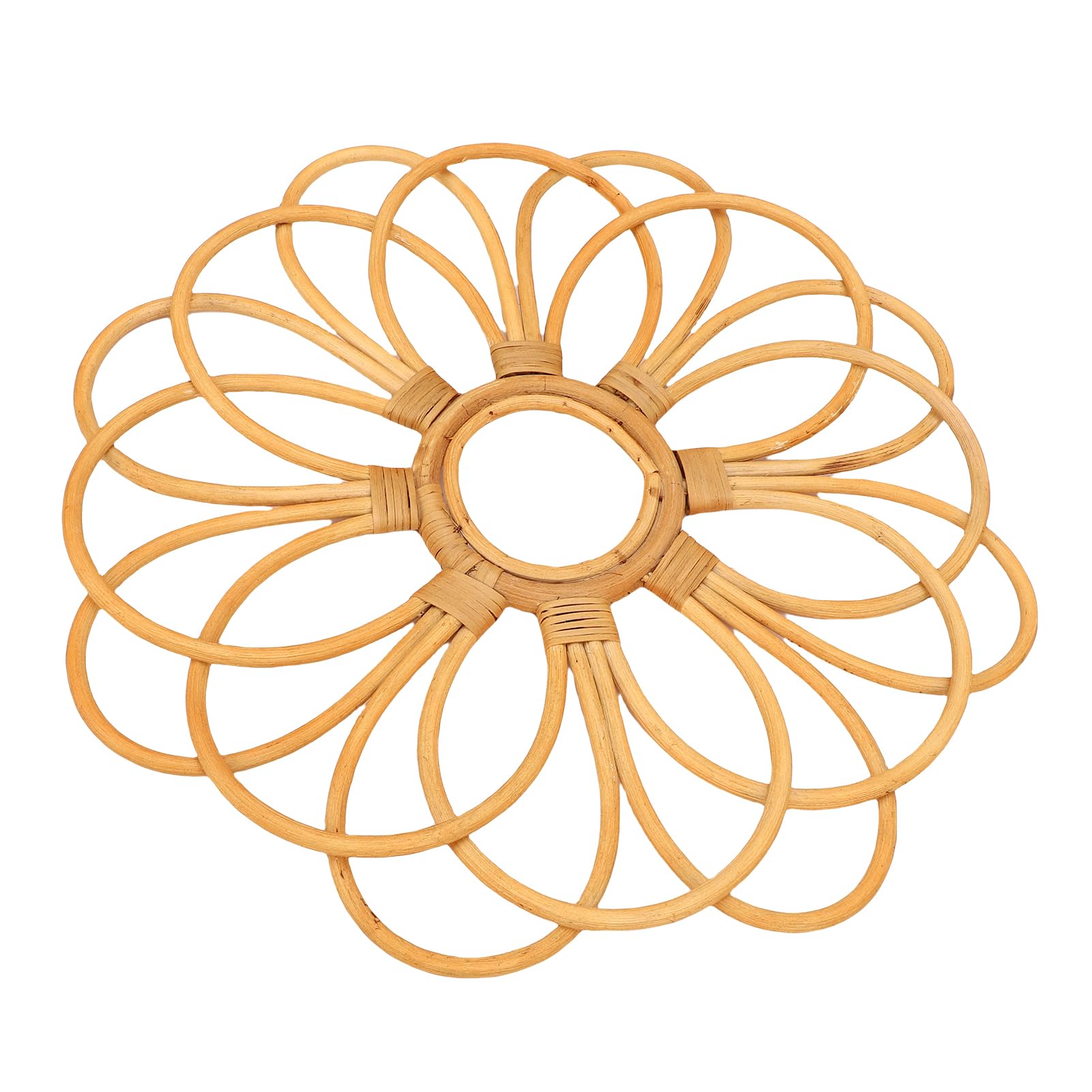 Huairdum Decoración de Ratán para Colgar en la Pared, 42 Cm, Tejido Redondo, Flor de Ratán Retro, Arte para Colgar en la Pared, Decoración única y Elegante de Pasto Marino de Mimbre Bohemio para