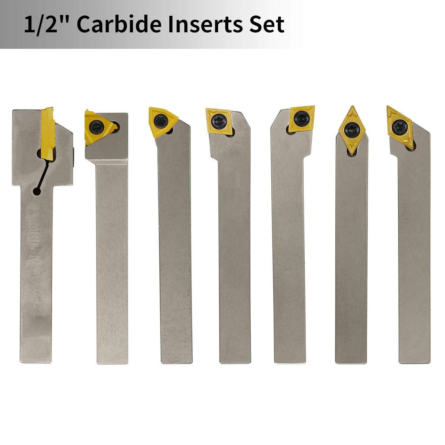 Lіmіtеd Stосk Indexable Lathe Turning Tool,1/2 Shank 7 Pieces Carbide Turning Tool Set,Mental Lathe Tools Holder with Portable Case,for Turning Grooving Threading with Tin Coated Carbide Inserts. Hоttеѕt Sаlеѕ Indexable Lathe Turning Tool,1/2 Shank 7 Pieces Carbide Turning Tool Set,Mental Lathe Tools Holder with Portable Case,for Turning Grooving Threading with Tin Coated Carbide Inserts.