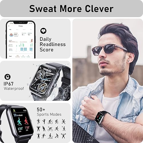 Miniatura 4 de Reloj inteligente para hombres y mujeres con monitor de frecuencia cardíacasueño, más de 100 modos deportivosIP67 resistente al agua, pantalla