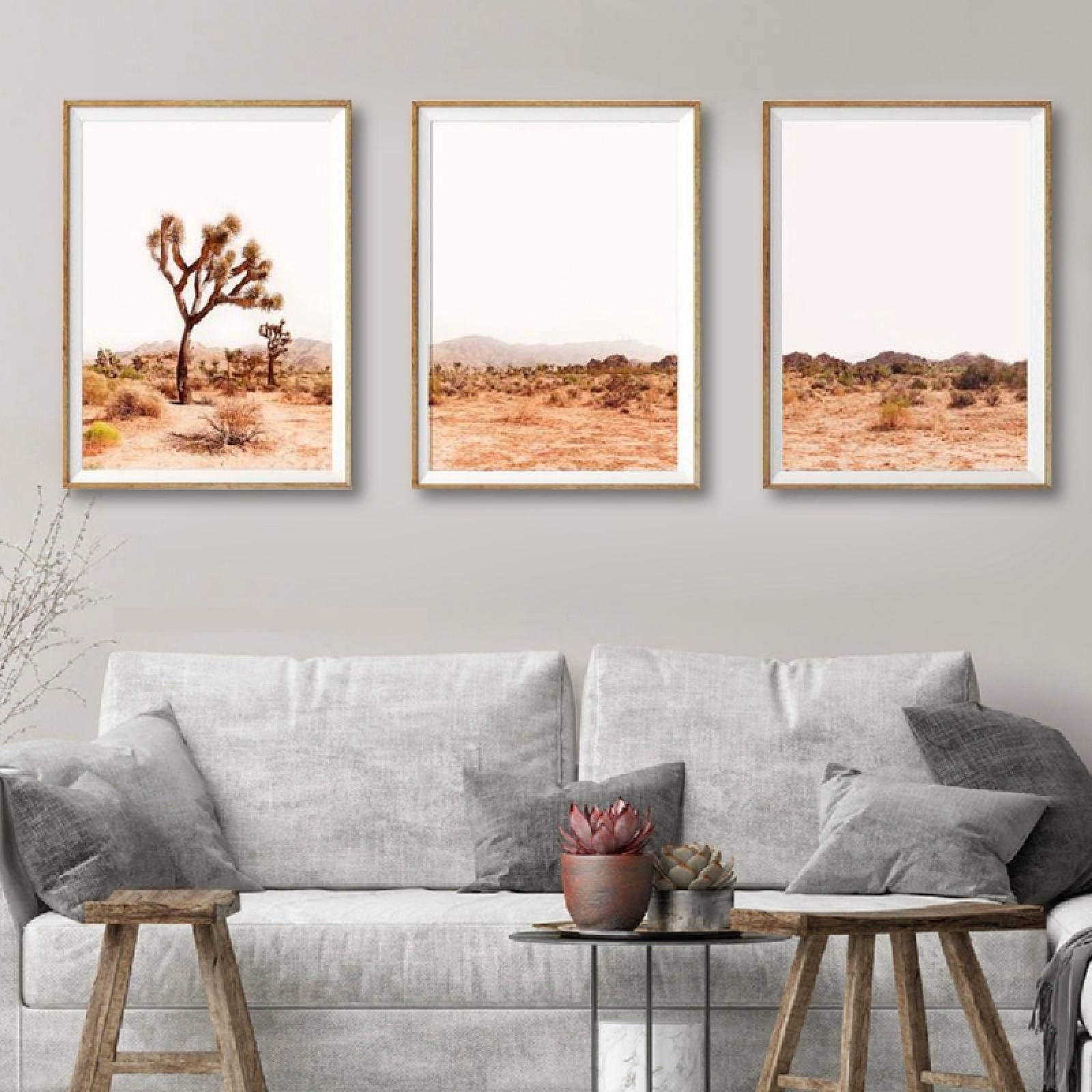 Cuadro sobre lienzo de Joshua Tree en juego de 3 láminas para decorar sin marco