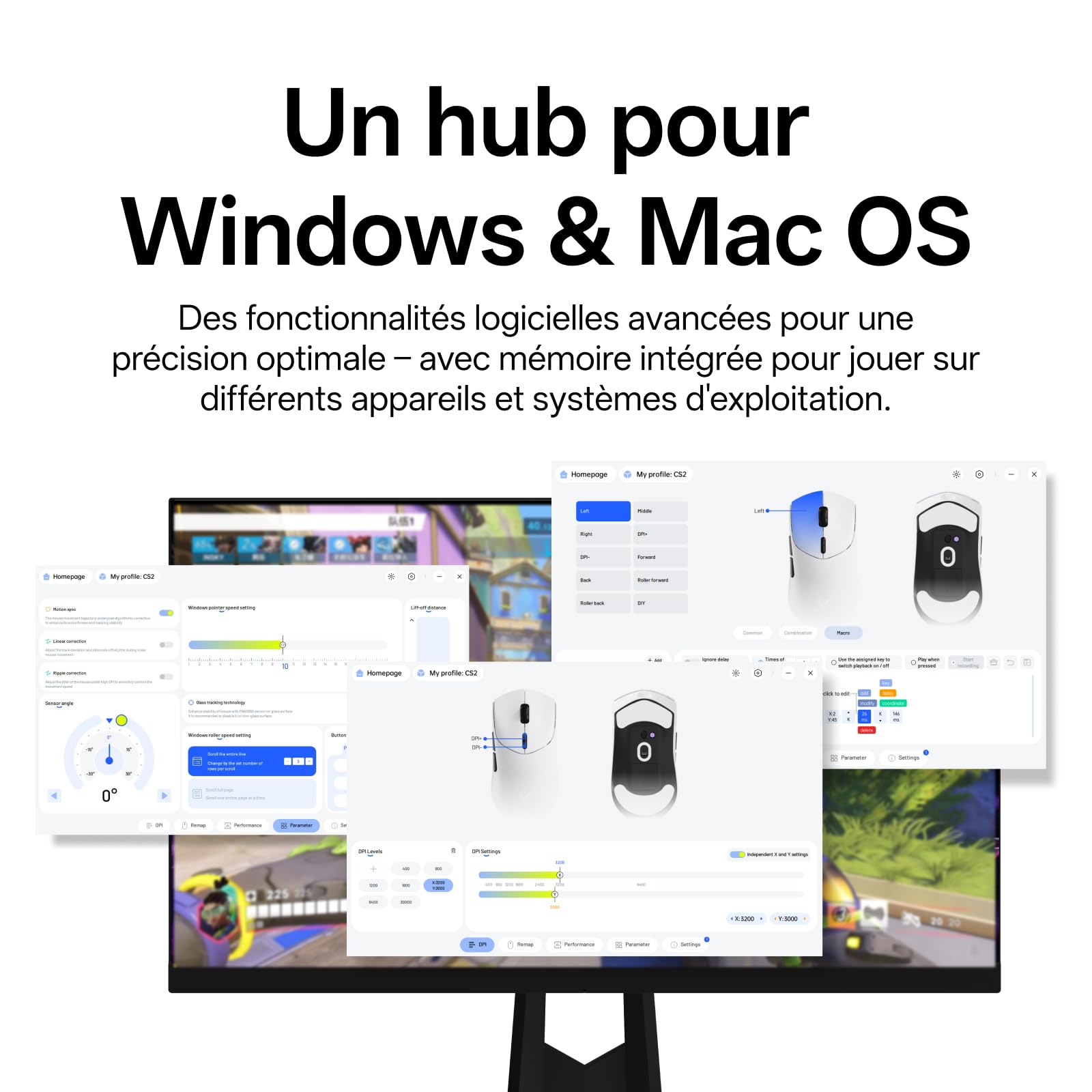 Rapoo VT7 Max Souris Gamer sans Fil, Capteur Optique 30K, Polling Rate Réel de 8000 Hz, Ultralégère 53g, 750 h d'autonomie, Jusqu'à 120 Millions de Clics, 10 Boutons Programmables avec Macros, Noir