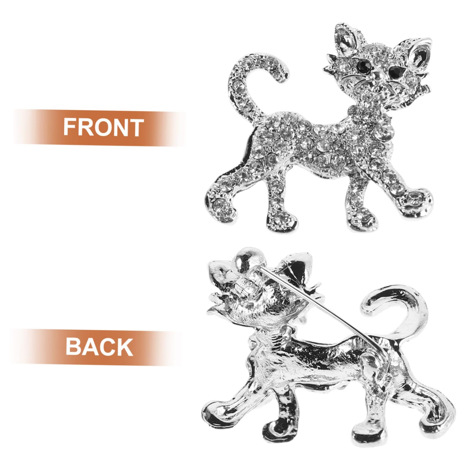 Broches con Forma de Gatito, Ropa de Princesa, Abrigo, Gato de Regazo, Diamantes de imitación, Recuerdo de Boda para Mujer, aleación de Plata