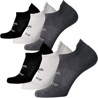 Brooks Run-In No Show Socks I Men & Women Performance Athletic Running Socks I Comfort Fit 6-Pack Set