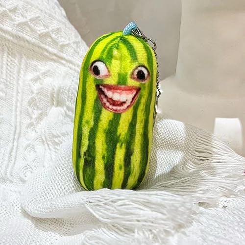 Miniatura 4 de Llavero relleno de sandía parlante, juguete interactivo de frutas que repite lo que dices 8 pulgadas, Melon