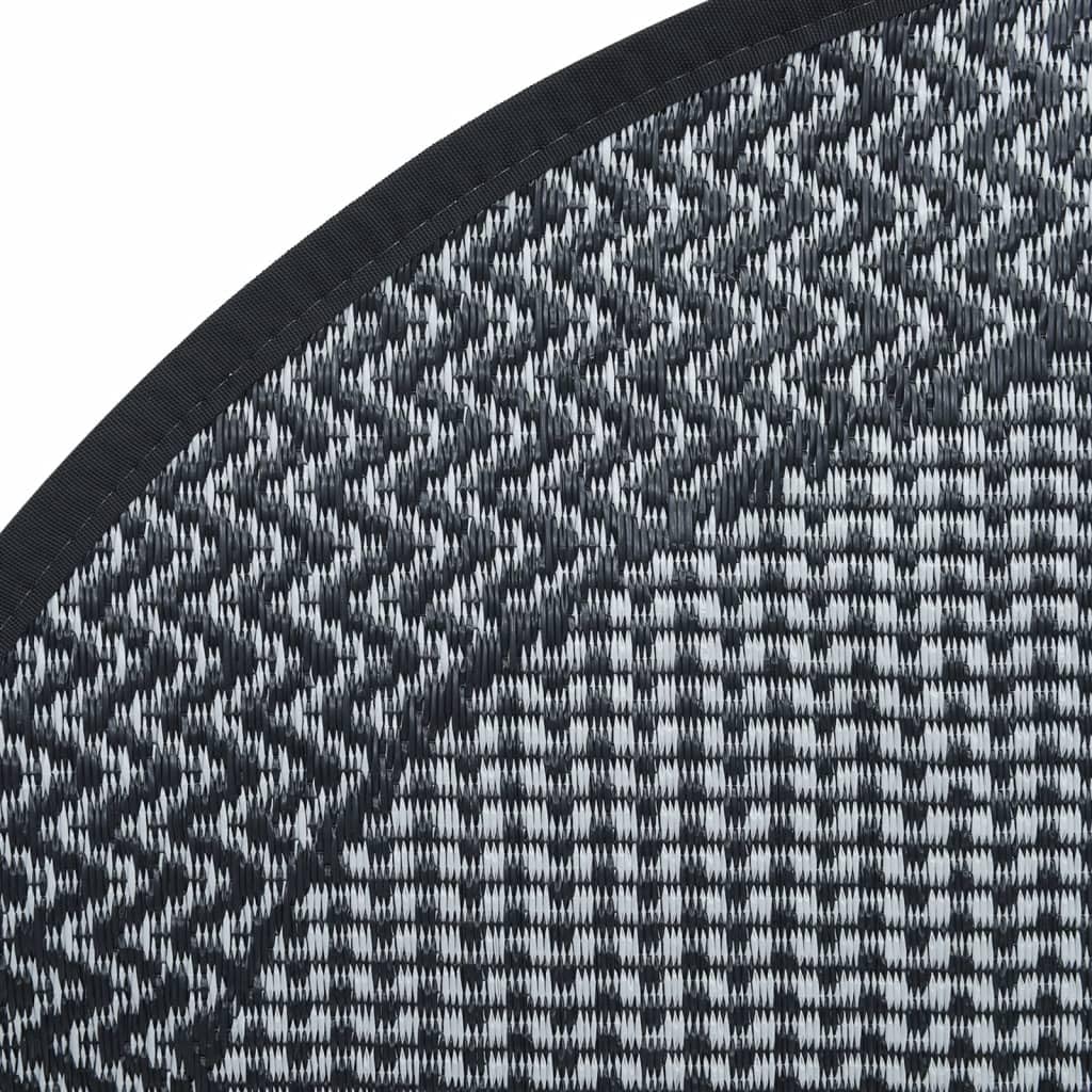 Tappeto per esterni ARAKIL grigio, diametro 120 cm, in polipropilene resistente, tappeto da giardino reversibile, per balcone, terrazza e soggiorno