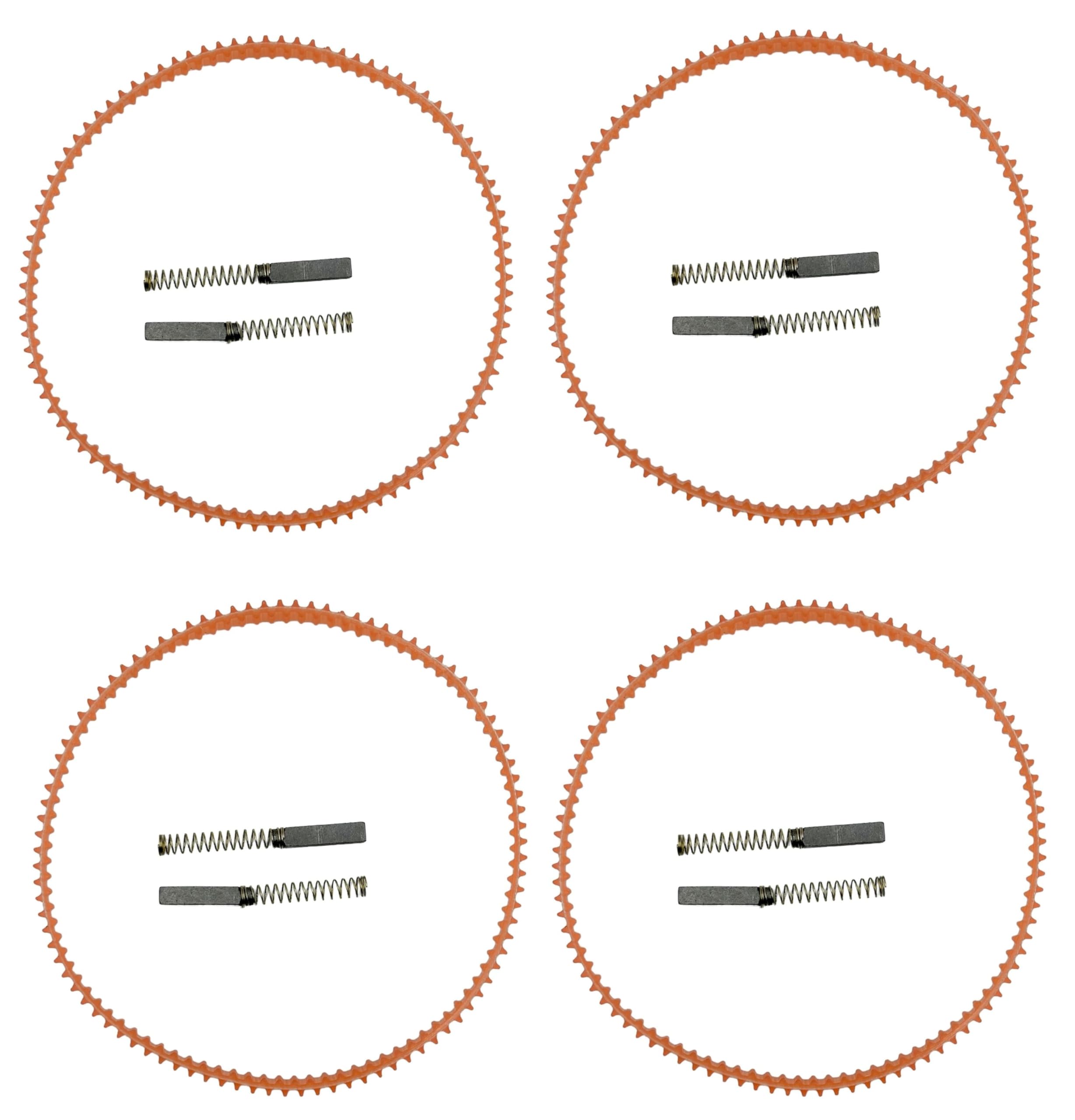 Zenith Nylon and Carbon Sewing Machine Motor Nylon 4 Belt and 8 Carbon Set for Domestic Sewing Machine Motors (Size 115 mm / 4.5 Inch Diameter, Orange)