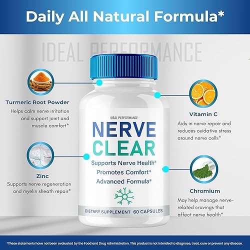 Miniatura 6 de Cápsulas Nerve Clear, píldoras oficiales de suplemento para la salud nerviosa avanzada Nerve Clear - Máxima fuerza, fórmula avanzada de salud y