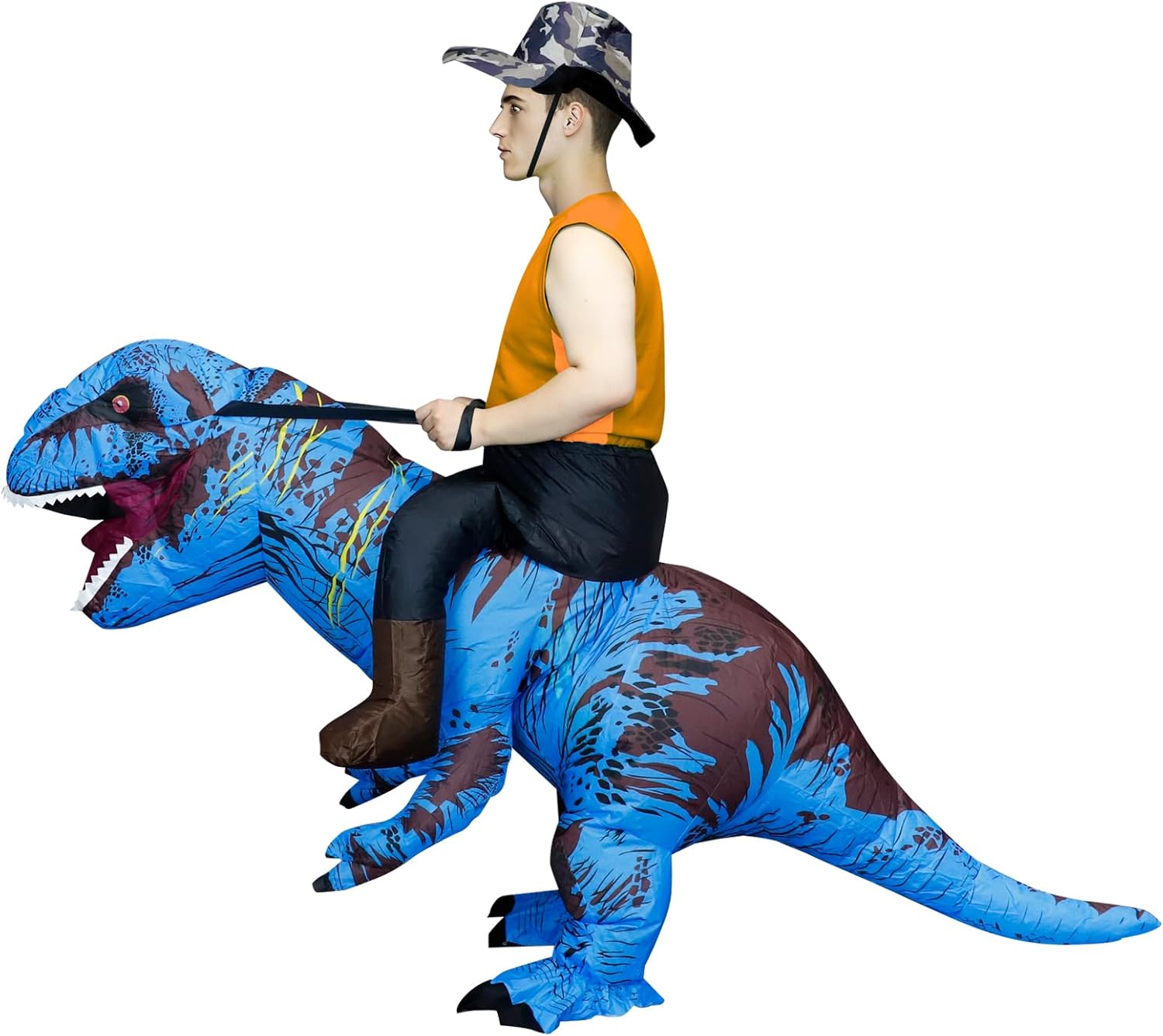 Inflatable Dinosaur Costumes for Adult T-REX Ride on Halloween Costume Funny Dino Blow up Costume