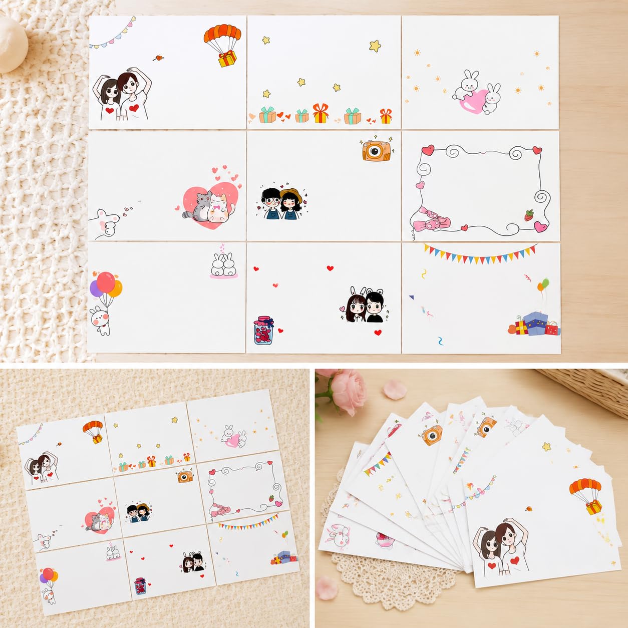 Yunmeryker Geschenkbox mit Deckel, Geschenkverpackung für & Hochzeit, Geschenkkarton mit Grußkarte, Set