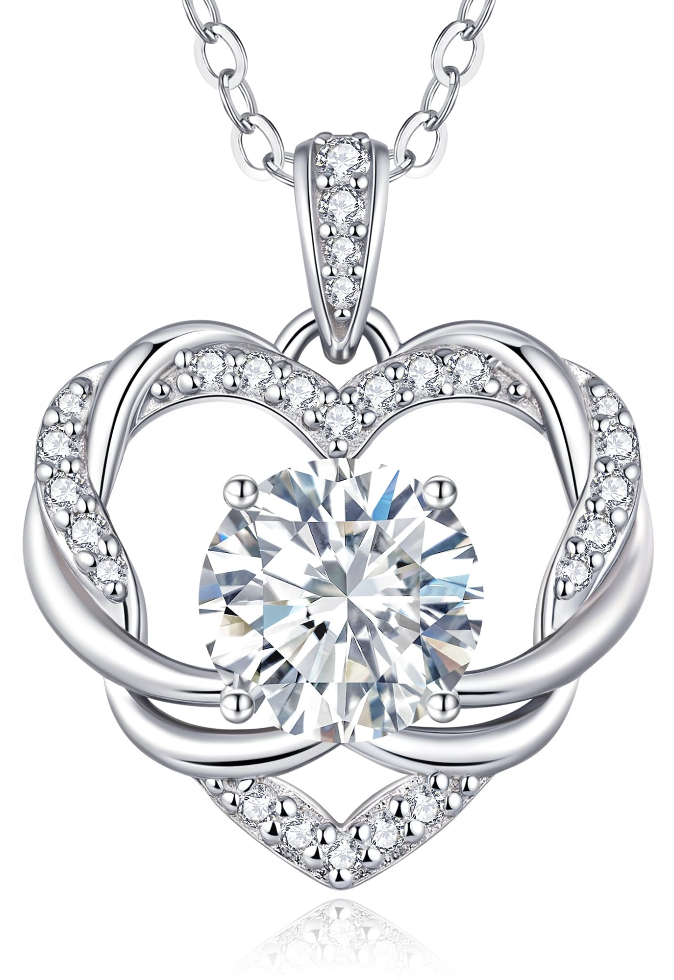 LOUISA SECRET Moissanite Collana da donna in Argento 925 con cuore torso | Regalo di Compleanno per Ricorrenze Donna Natale San Valentino Gioielli