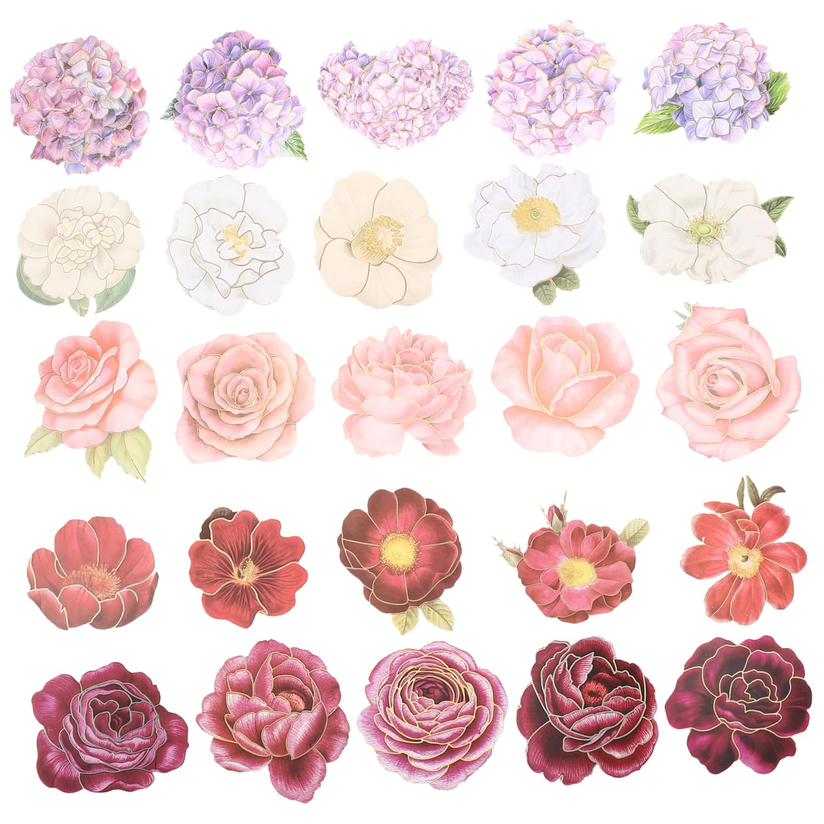 Gadpiparty 3 Set Sticker Decorativi Floreali Per Notebook E Scrapbook Da Adesivi Per Bottiglie E Decorazioni Facili Da Applicare E Resistente All Usura Per Laptop E Altro 50 Pezzi*3