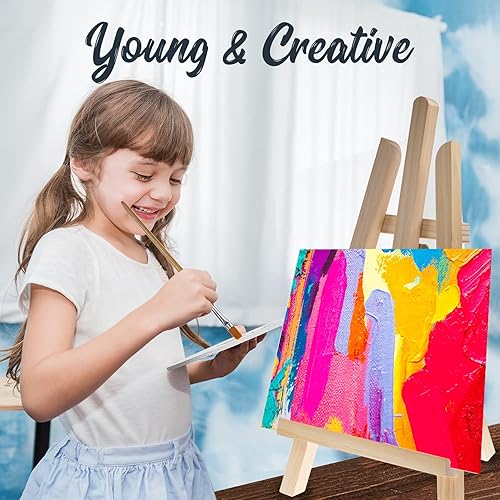 Miniatura 3 de Lartique Suministros de pintura para niños, juego de pintura acílica, kit de pintura incluida, pintura acrílica, caballete, pinceles, lienzos,