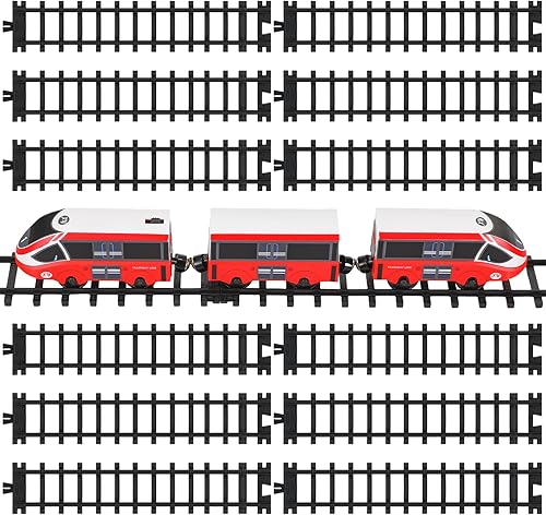 Liliful 12 piezas de accesorios de vías de tren de plástico, construcción de ferrocarril, modelo de juguete, vías de ferrocarril con 24 botones a disponible en Yaxa El Salvador