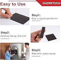 Vista 6 de Tiras magnéticas autoadhesivas, paquete de 10 cintas magnéticas adhesivas de 3 x 3/4 pulgadas (2.953 x 0.787 x 0.079 in)