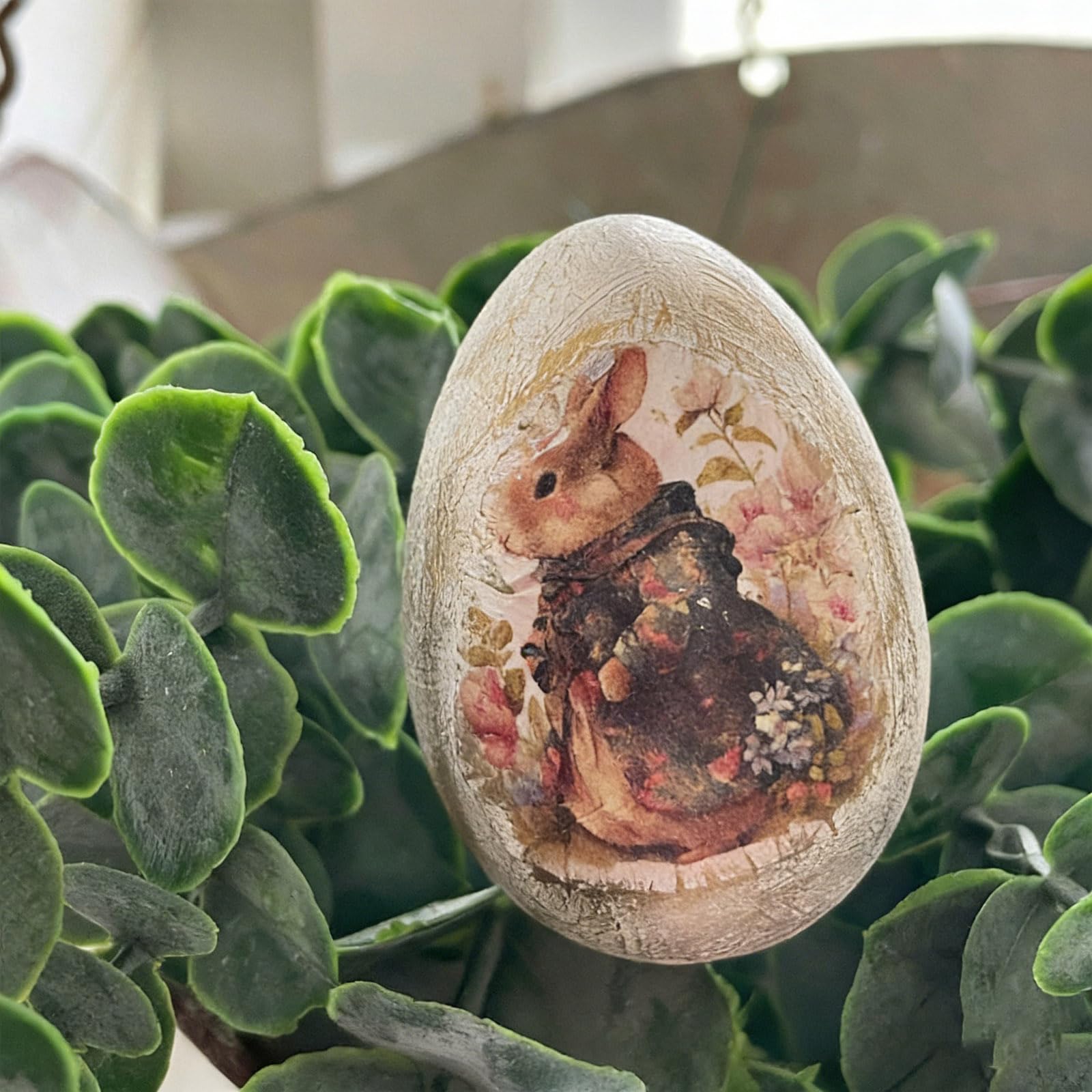 Decorazione a forma di coniglietto pasquale dipinta a mano con diversi abiti, perfetta per decorazioni da tavolo per le festività, decorazioni tradizionali